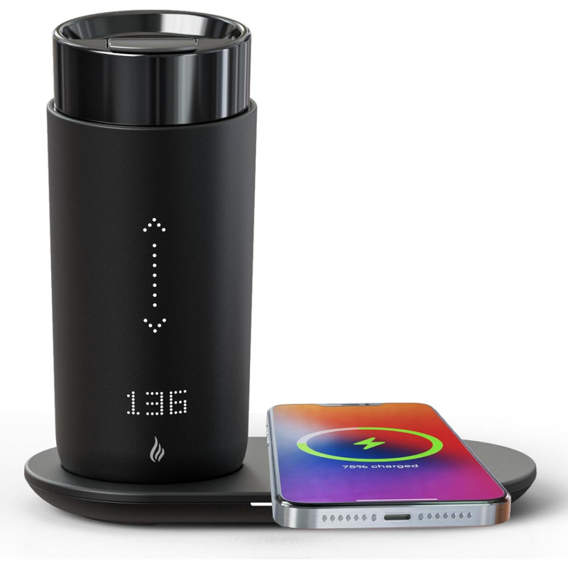 Smart Heated Coffee Mug Warmer w/ App Control and Wireless Charging