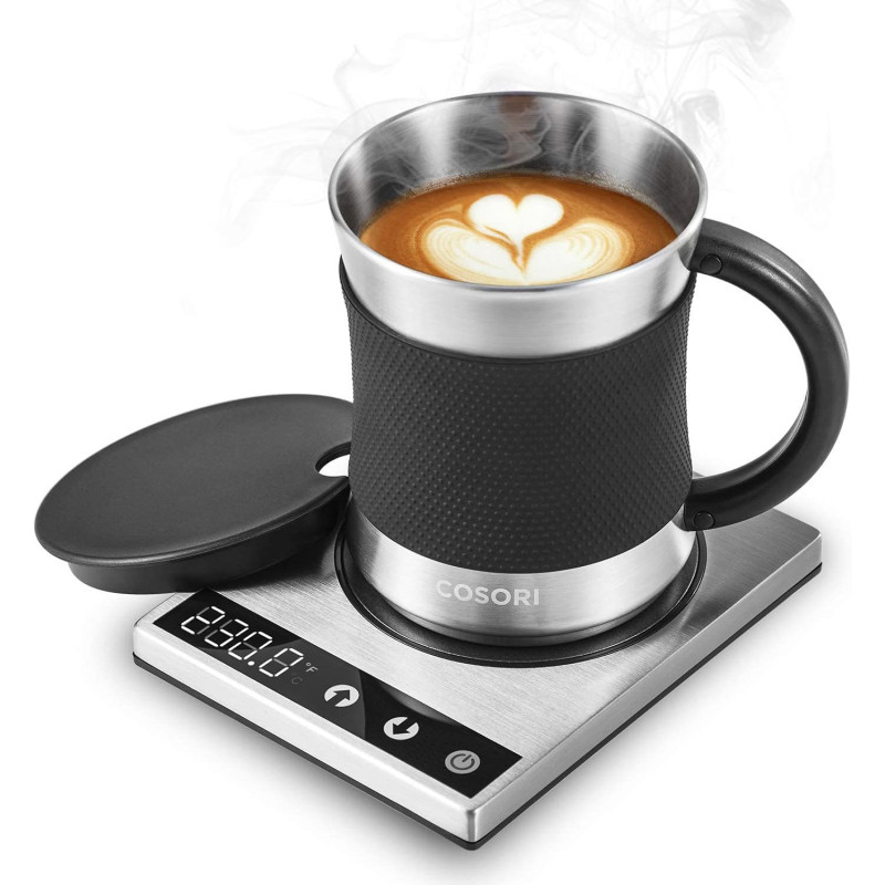 Self-Heating Ceramic Mug Warmer Set for Optimal Warmth and Wireless Charging