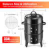 19-Inch Round Charcoal Smoker Grill