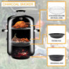 Portable Charcoal BBQ Grills w/ Smoker Combos for Backyard, Patio, Camping, and Beyond