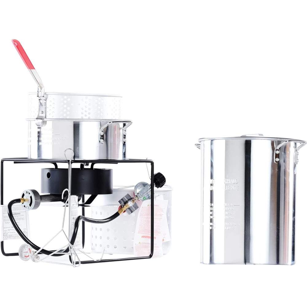 Outdoor Deep Frying w/ the Silver Extra Large Turkey Fryer Package