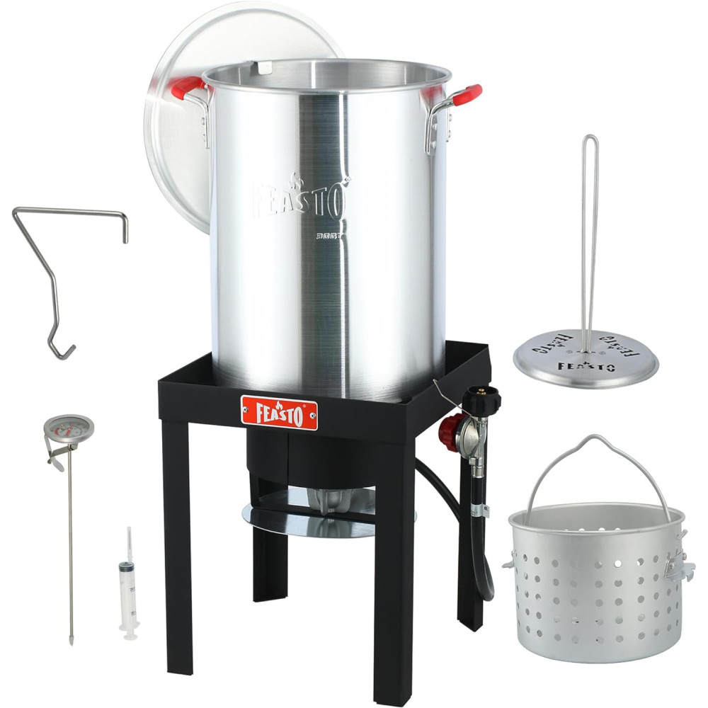 Outdoor Feast with Feasto 30QT Turkey and Fish Fryer Set