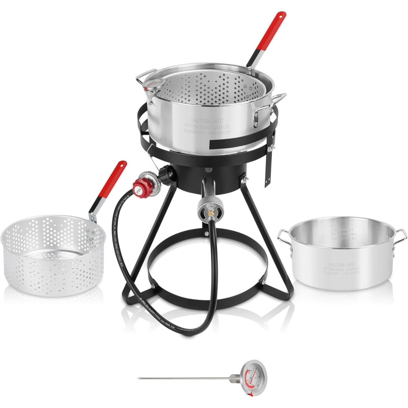 Outdoor Deep Frying w/ the Silver Extra Large Turkey Fryer Package