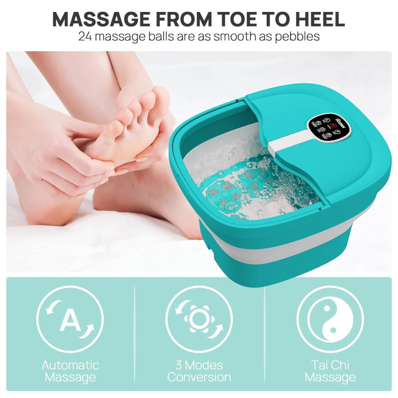Electric Collapsible Foot Spa w/ Heat, Bubble Massage, and Shiatsu Therapy