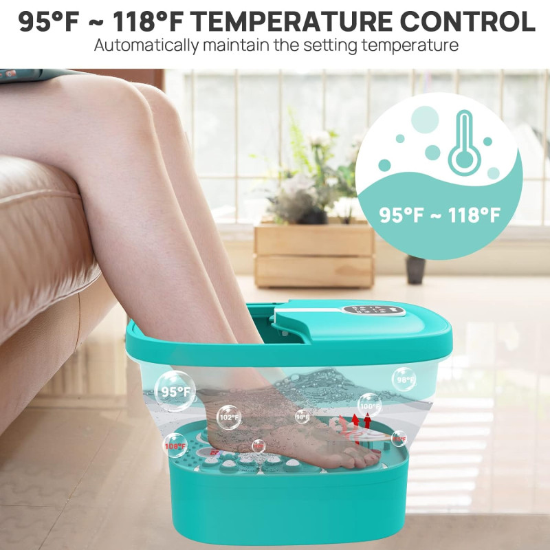 Electric Collapsible Foot Spa w/ Heat, Bubble Massage, and Shiatsu Therapy