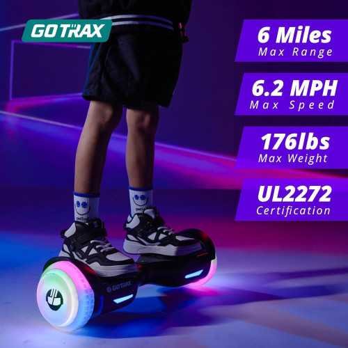 6.5 inch Self-Balancing Hoverboard with LED Wheels, Music Speaker, and Dual Motor Power for Kids 44-176lbs