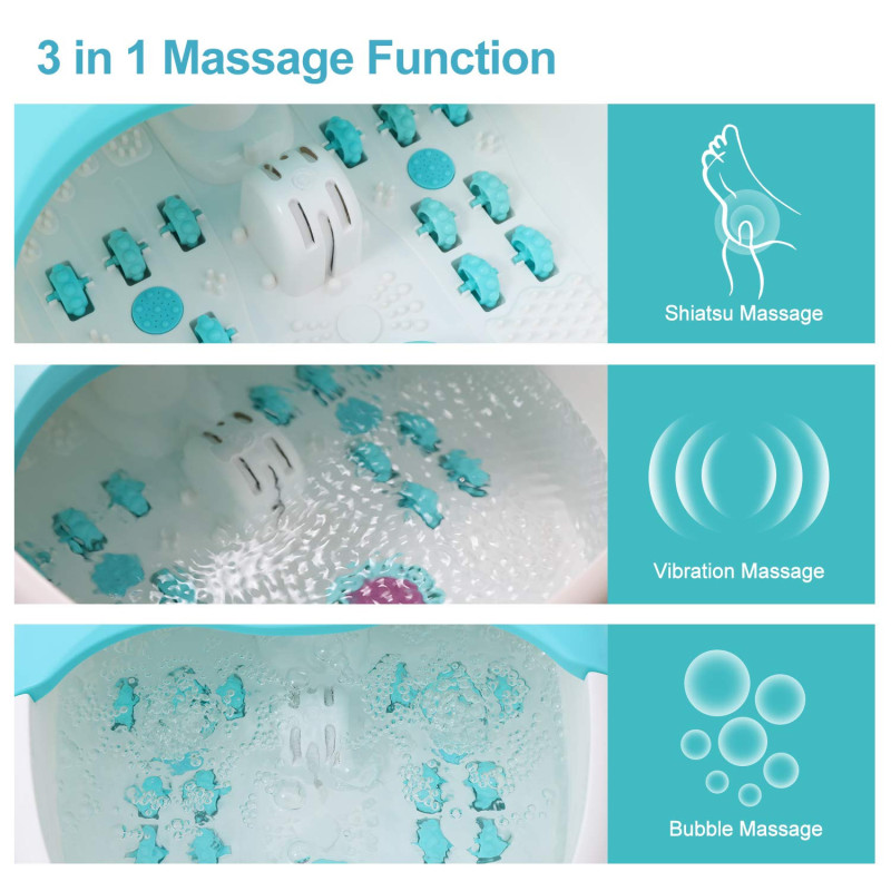 Foot Spa Relaxation Kit w/ Heat, Bubbles, Vibration Massage, and Tea Tree Oil Soak