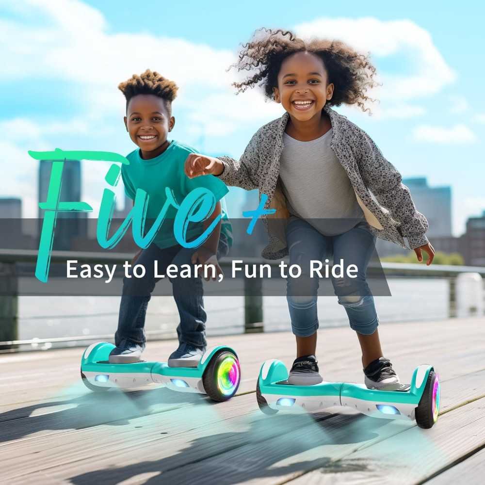 All-Terrain Electric Hoverboard with Bluetooth, Flash Wheels, and LED Lights for Kids | TekChoice Electronics