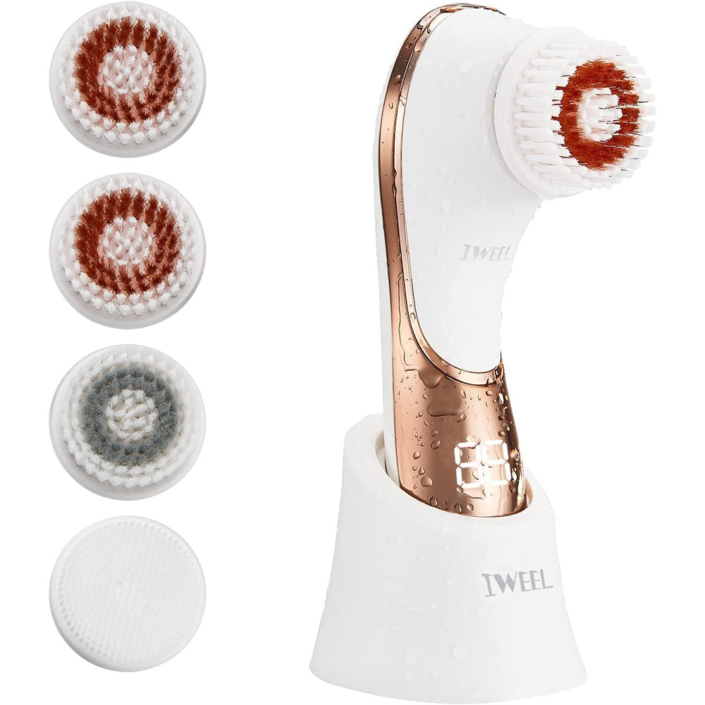 Electric Facial Exfoliator for Radiant Skin - 4 Brush Heads