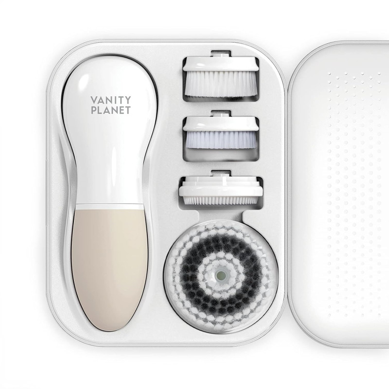 Rechargeable 3-in-1 Facial Cleansing Brush for Clear, Glowing Skin