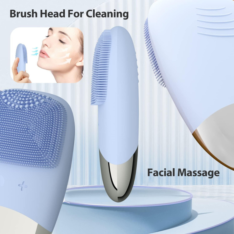 Silicone Sonic Facial Cleansing Brush for Deep Cleansing and Gentle Exfoliation