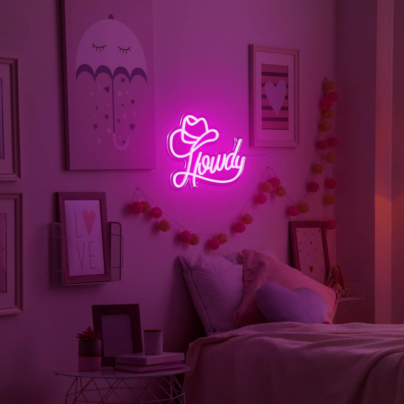 Neon Wall Decor for a Preppy Aesthetic Bedroom Vibe