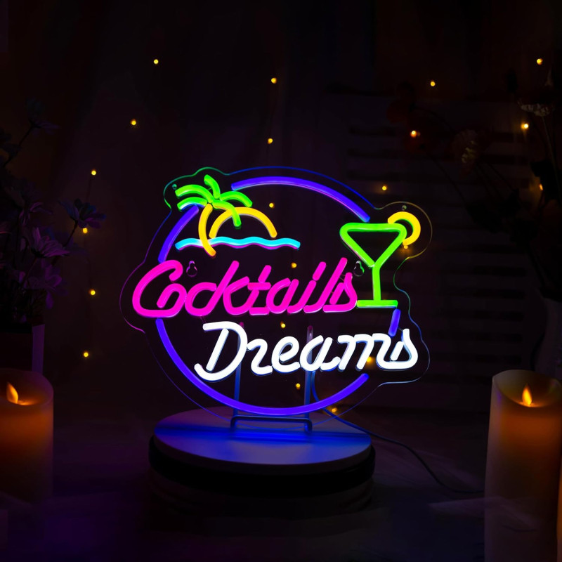 Dimmable LED Neon Bar Sign for Stylish Wall Décor