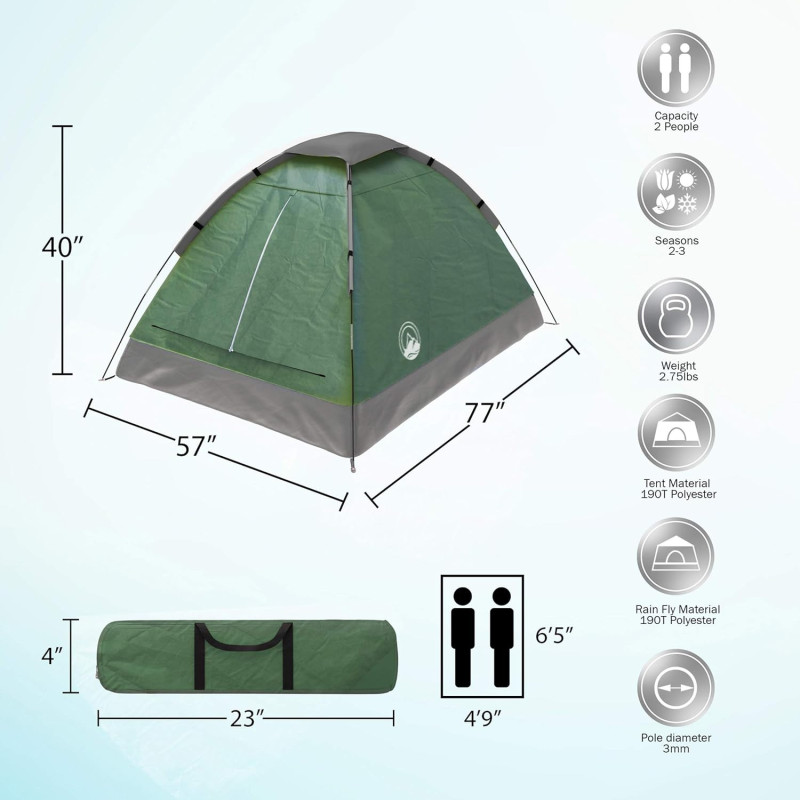 Easy Set-Up Camping w/ Wakeman Outdoors' 2 Person Dome Tent