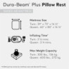 Dura Beam Plus Pillow Raised Velvet Fiber-Tech Airbed Mattress w/ Electric Built in Pump
