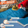 XL Queen Size Double Sleeping Bag w/ Pillow for All-Season Adventures