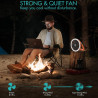 Camping Companion w/ 10000mAh Rechargeable Fan & LED Lantern Combo