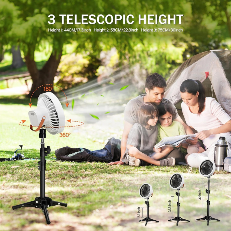 Camping Companion w/ LED Lantern and Rechargeable Fan for Outdoor Adventures