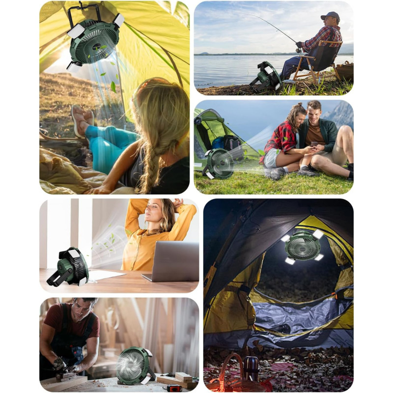 Rechargeable LED Lantern Fan for Adventurous Campers