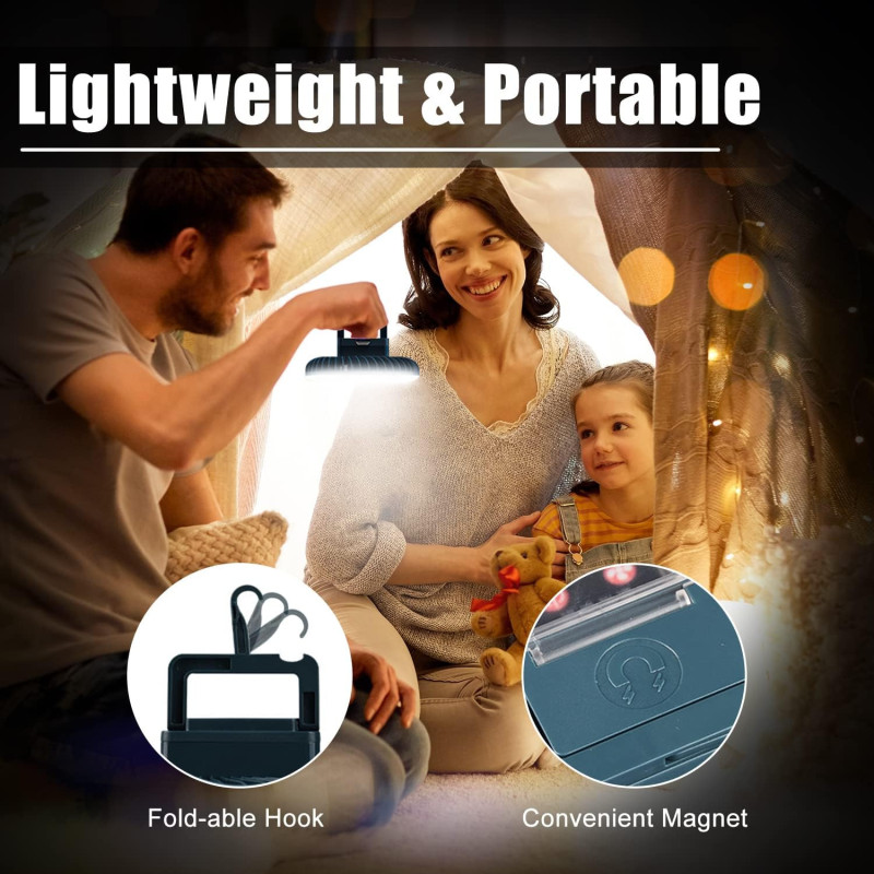 Portable USB Rechargeable Camping Fans w/ LED Lanterns for Outdoor Adventures and Emergencies