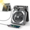 Solar-Powered Camping Fan w/ Light and Power Bank Feature