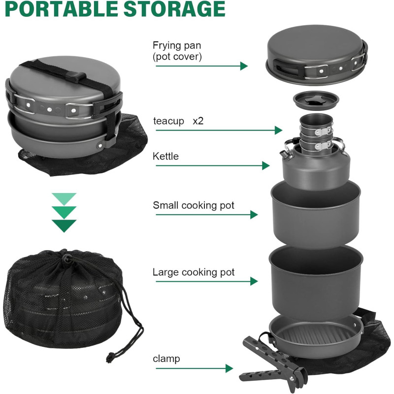 10-Piece Camping Cookware Set for Delicious Outdoor Meals