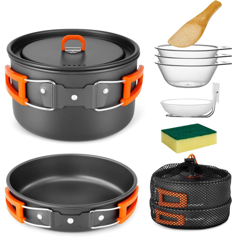 9-Piece Non-Stick Cookware Set for Outdoor Cooking Adventures