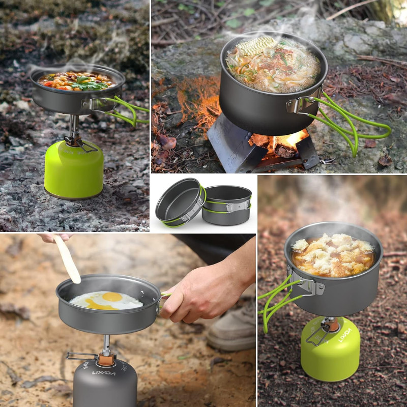 11 Piece Camping Cookware Set for Effortless Cooking Under the Stars