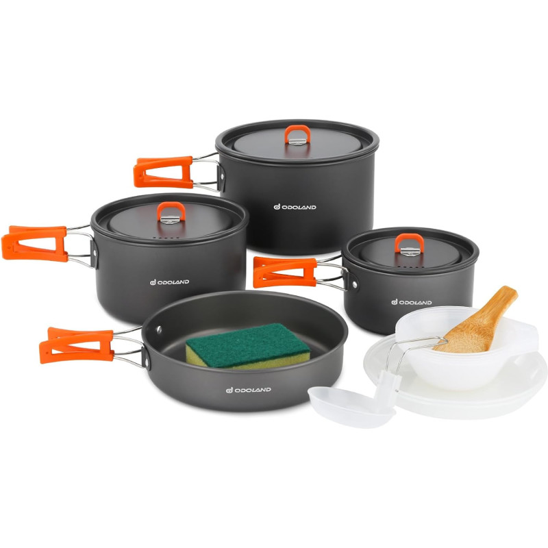 15-Piece Non-Stick Camping Cookware Set for Outdoor Cooking and Picnics