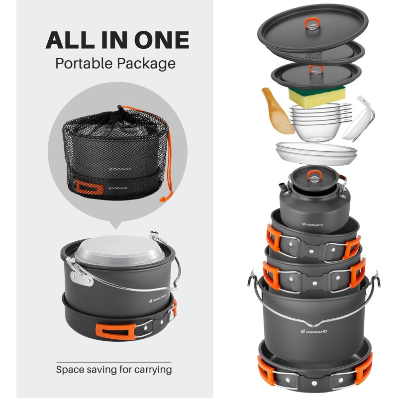 18 Piece Camping Cookware Set for Adventurous Foodies