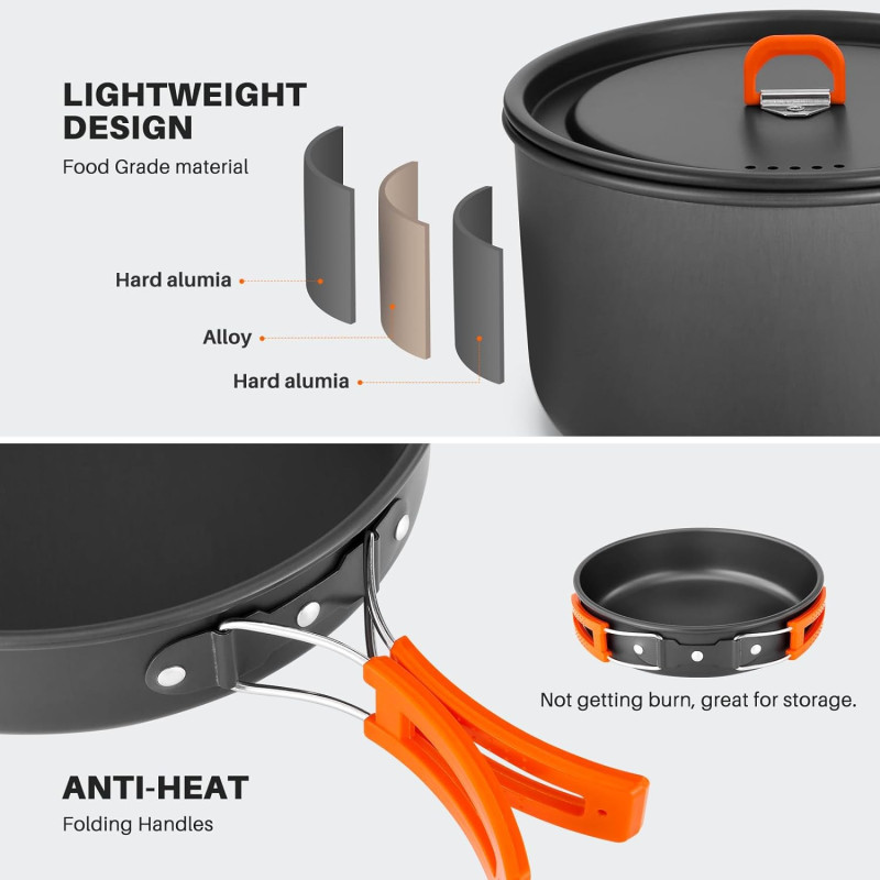 18 Piece Camping Cookware Set for Adventurous Foodies