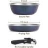 Camping Pans w/ Interchangeable Handle for Easy Outdoor Cooking