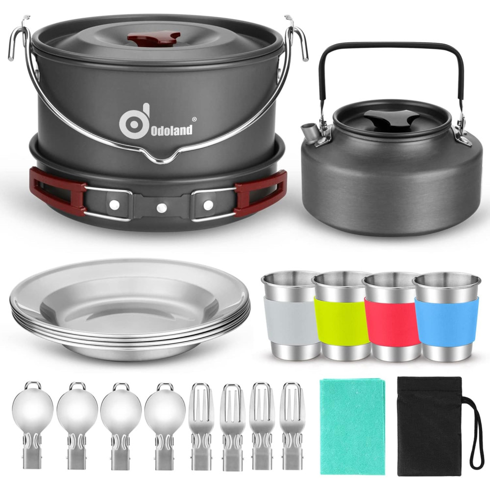Complete 22 Piece Camping Cookware Set for Effortless Meals Under the Stars