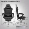 Computer Gaming Chair w/ Footrest, Lumbar Support, and 360°-Swivel Seat