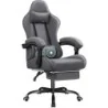 Ergonomic Video Game Chair w/ Footrest and Massage Lumbar Support