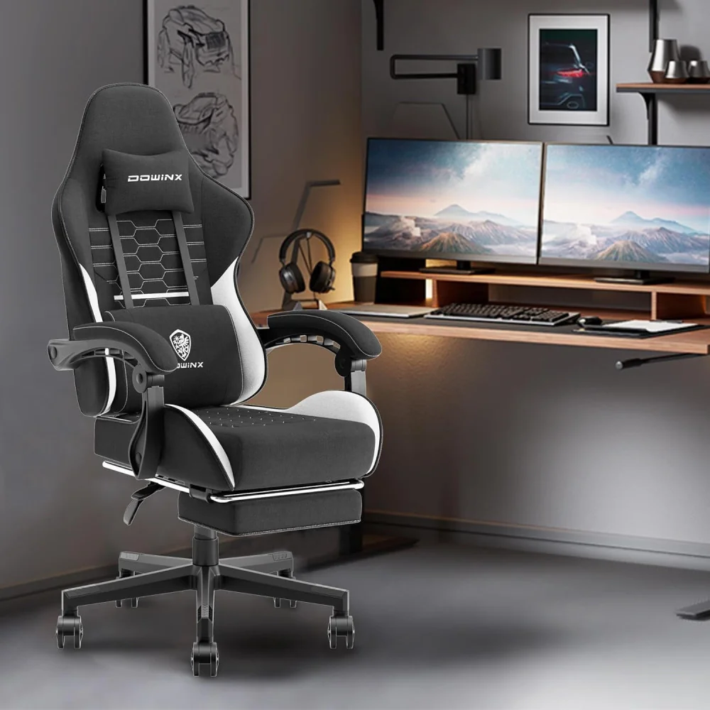Gaming Chair w/ Pocket Spring Cushion, Massage Feature, and Ergonomic Design