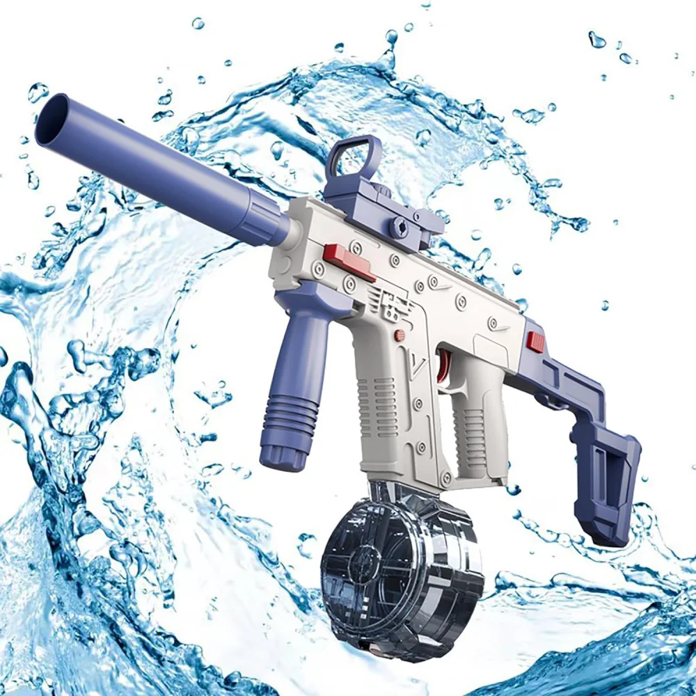 32 FT Long Range Electric Water Gun w/ 1200CC Capacity and LED Light for Endless Fun