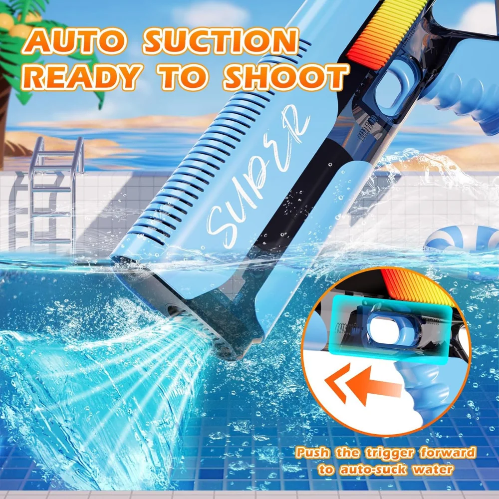 Electric Water Gun for Kids and Adults - Battery Powered, Auto Reload, 32FT Strong Squirt Action