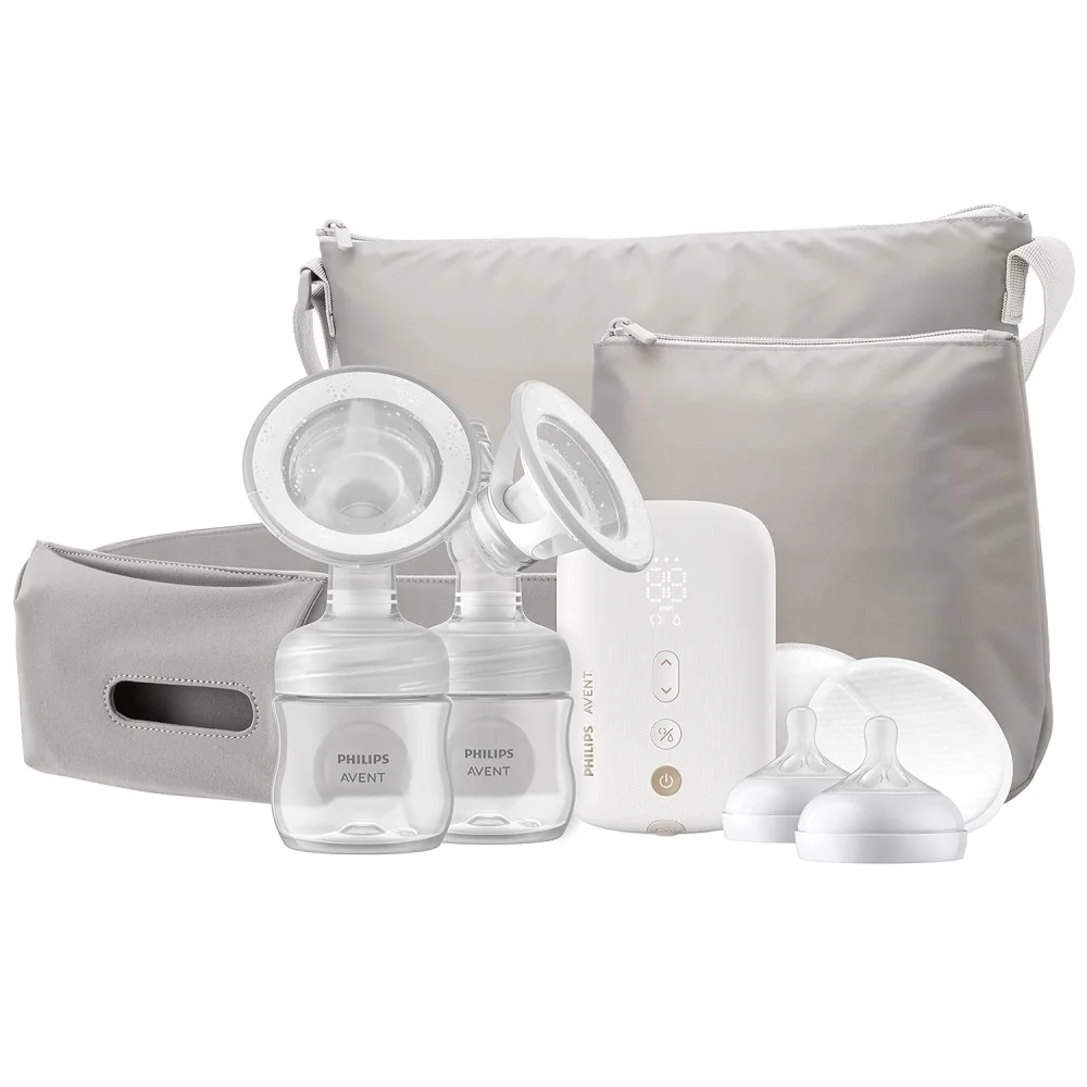 Philips AVENT Double Electric Breast Pump w/ Natural Motion Technology and Clear Natural Response Bottles