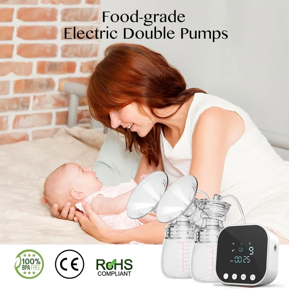 Rechargeable Double Breast Pump w/ Advanced Features and Accessories