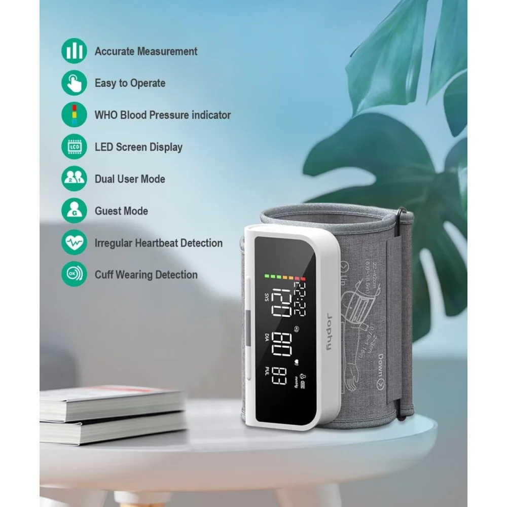Home Blood Pressure Monitor w/ Large Backlight Display and Dual User Memory Function
