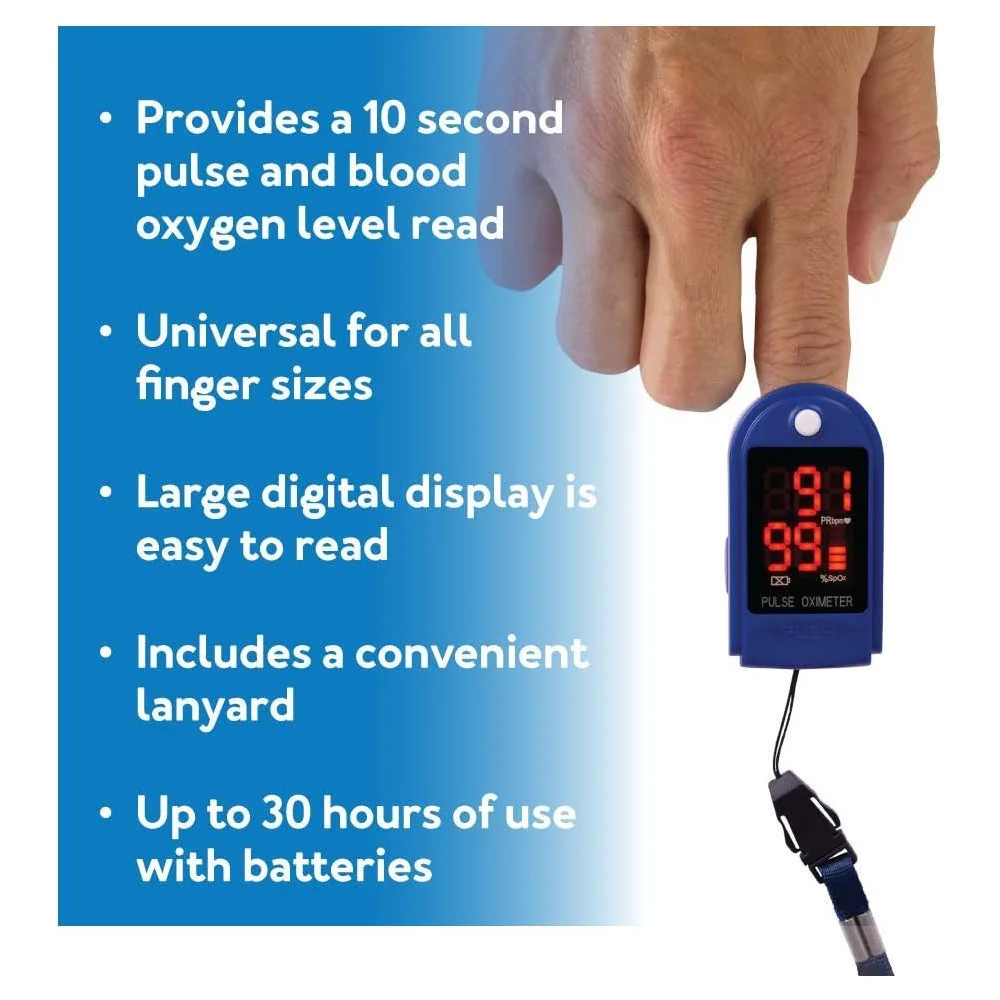 Monitor Oxygen Levels w/ the Roscoe Medical Finger Pulse Oximeter for Pediatric and Adult Sports Enthusiasts and Aviators