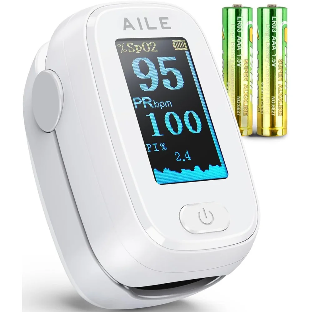 AILE Compact Fingertip Pulse Oximeter for Precise Blood Oxygen and Heart Rate Monitoring