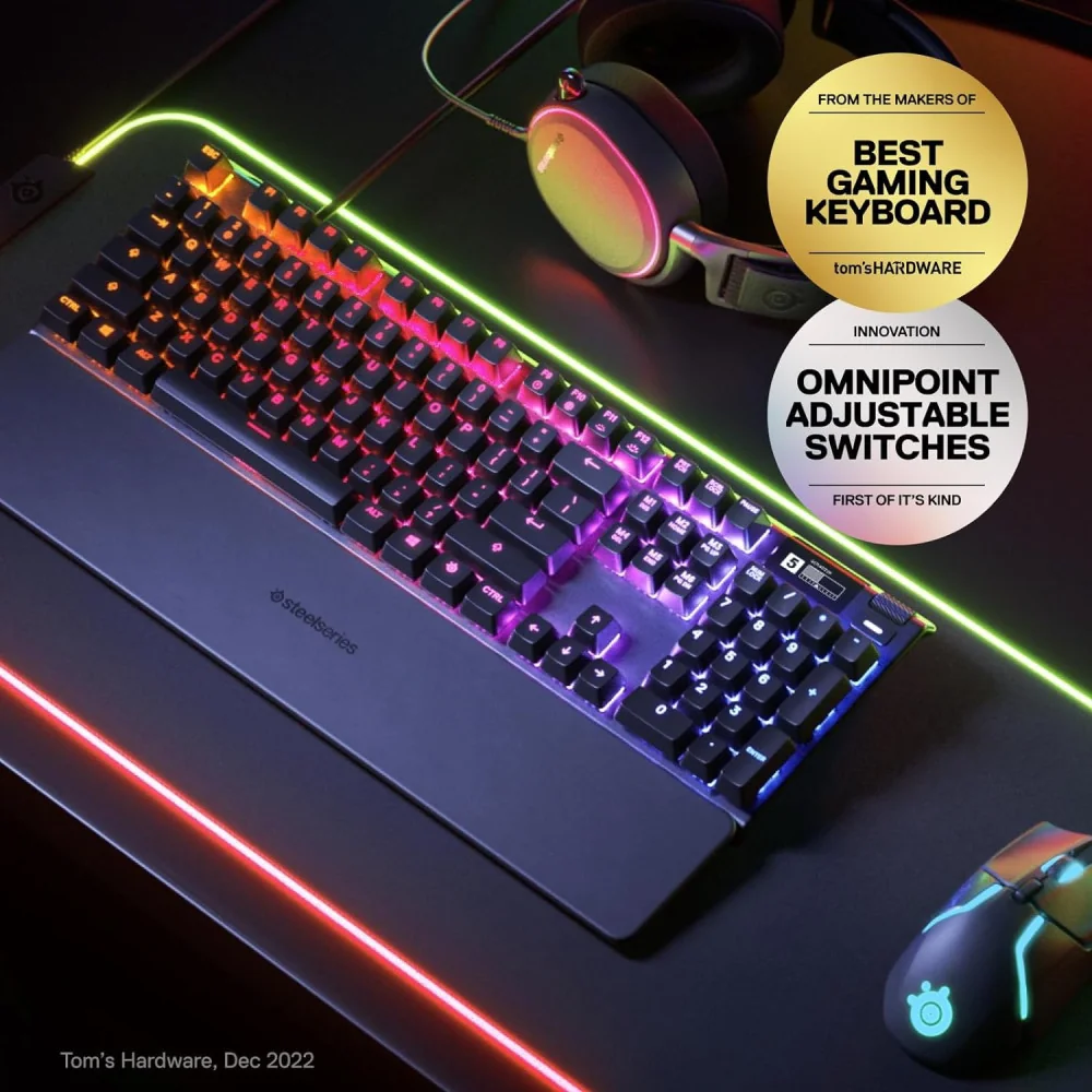 SteelSeries Apex Pro HyperMagnetic Gaming Keyboard: Customizable Actuation, Stunning OLED Display, and RGB Brilliance