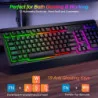 Quiet Gaming Keyboard w/ Large Print Keys and All-Metal Design