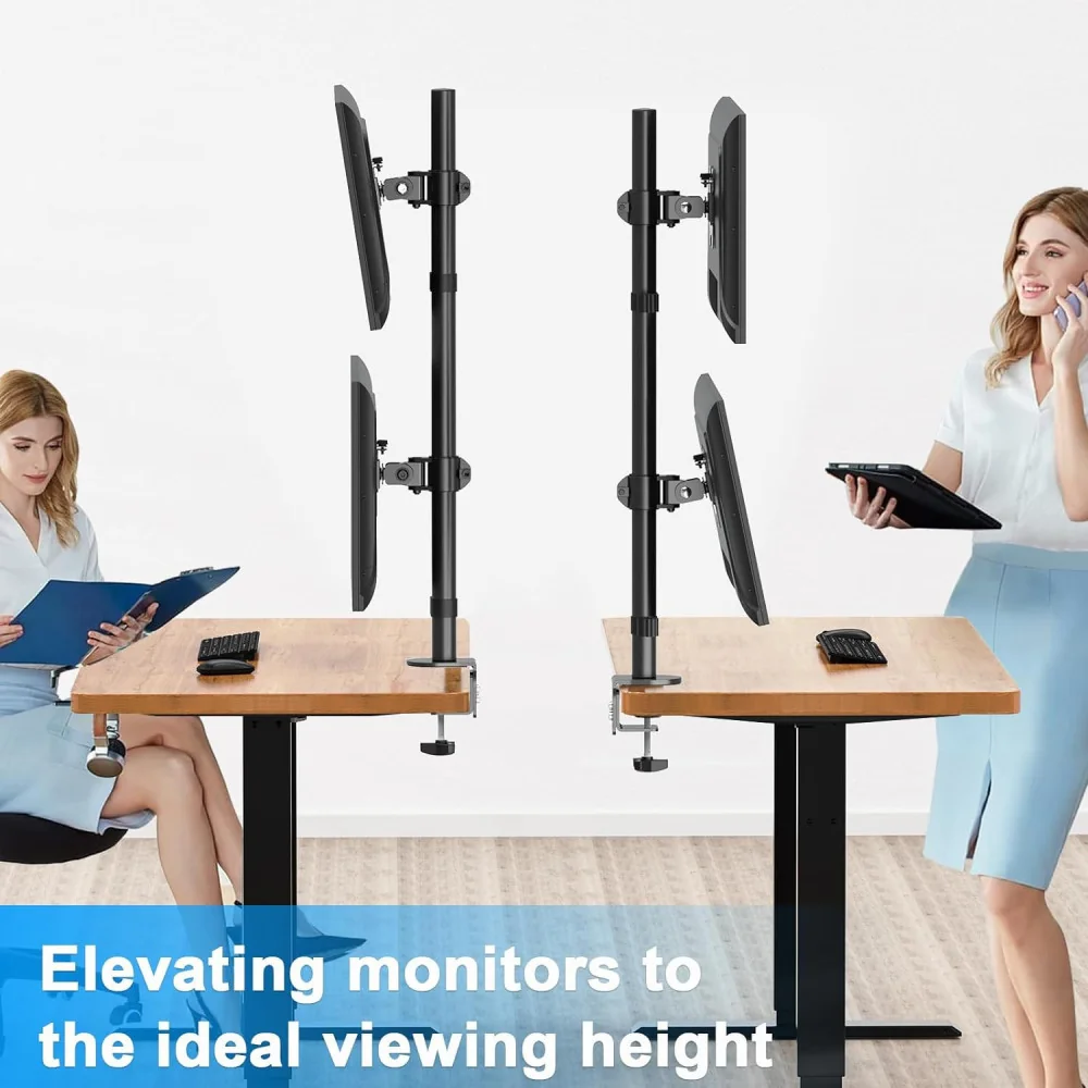 Vertical Dual Monitor Stand for Maximum Efficiency and Comfort