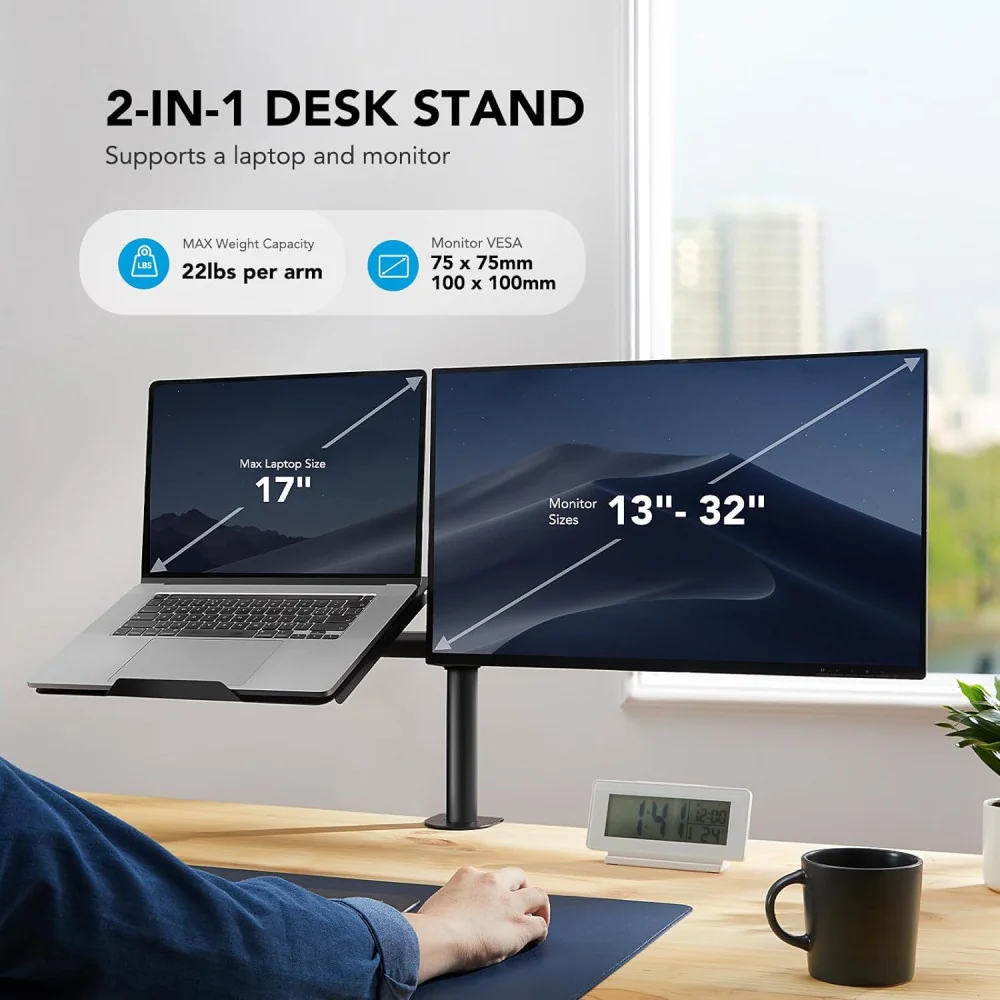 Single Monitor Desk Mount for Laptops and Computers