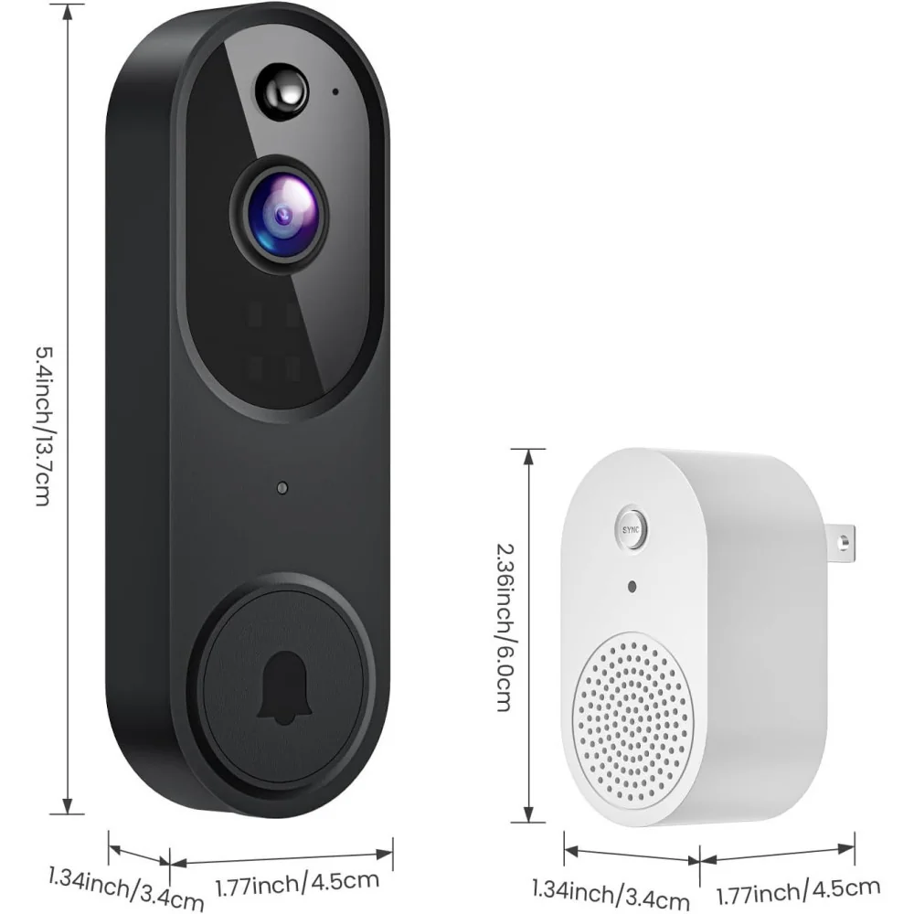 1080p Video Doorbell Camera - Smart Features for Round-the-Clock Surveillance and Peace of Mind