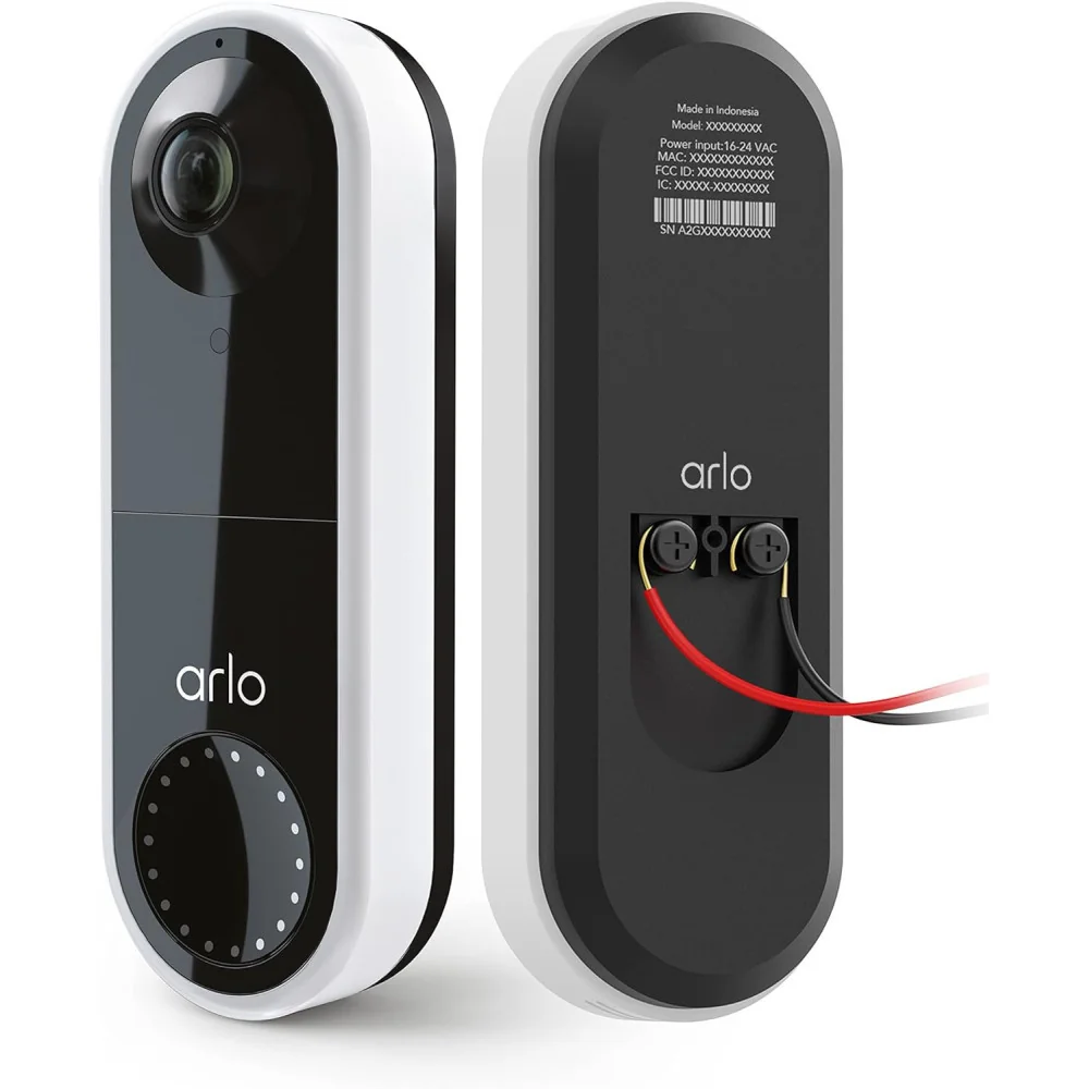 Arlo Essential Wired Video Doorbell: Crisp HD Video, 180° View, Night Vision, 2-Way Audio, and Easy DIY Installation