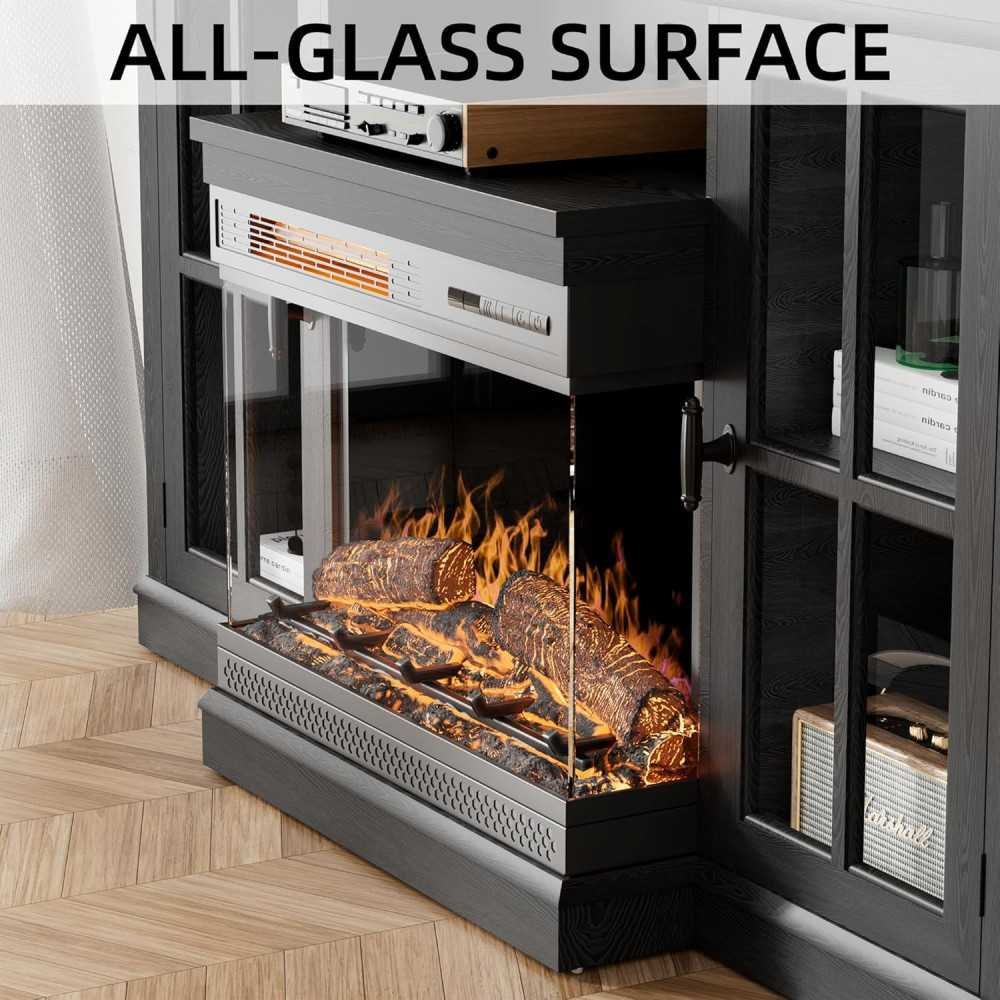 Glass Fireplace TV Stand for TVs up to 65 inch | TekChoice Electronics